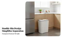 With Lid Double Compartment Trash Can Nordic Design Double Barrel Garbage Can Wet Dry Separation Bin for Kitchen, Living Room, Office