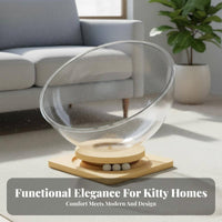 Transparent Bowl Feline Bed with Sphere Circuit Track Multifunctional Bowl-Shaped Feline Bed Cooling Design Interenergetic