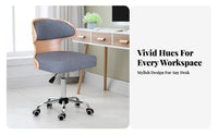 Armless Rolling Desk Chair Space-Saving Design rotating Stool Padded Seat