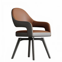 Multi-Purpose Rotating Upholstered Seat Padded Cushion Upholstered Swivel Armchair Sturdy Construction Dining Chair Ergonomic Design for Restaurant Owners, Business Professionals, Reception Area, Kitchen, Living Room, Bedroom