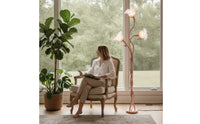 Flower Floor Lamp Curved Flower Standing Lamp Sculptural Decorative for Living Room, Bedroom