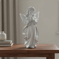 Praying Girl Angel Figurine Floral Headpiece Praying Angel Figurine