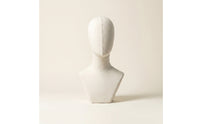 Cloth-coveredCovered Headwear Display Form Linen-Look Hairpiece Head Stand Neutral Hairpiece Stand Sturdy for Boutiques, Stylists, Studios, Home Organization