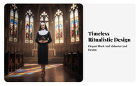 Full-Length Robe Nun attire Set timeless Design Cosplay Outfit Loose Fit Religious Costume Lightweight for Cosplayers, Party-& and attenders, actors, Halloween, Theatrical Performance, Stage Performances, religious institution Activities