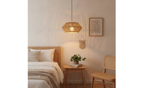 Rustic Woven Lampshade Open-Weave Paper Rope Lampshade Farmhouse Boho Lamp Shade Bohemian for Dining Room, Cafe