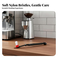 2-in-1 Design Espresso Machine Cleaning Brush Double-Use Coffee Machine Cleaning Brush Sturdy Nylon Bristles for Baristas, Cafe