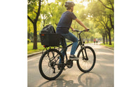 Large Capacity Cycle Rear Rack Basket Easy Installation Rear Bike Basket Heavy Duty for Students, Commuters, Shopping