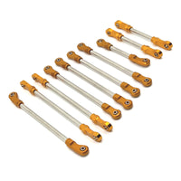 8 Pieces RC Car Tie Rod Kit Adjustable RC Link Rod Set for 1/10 R1001 R1002 R1003 Metal