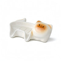 Cute Siamese Cat Soap Dish Adorable Cat Soap Dish Quick-Drying Easy to Clean for Kitchen Sink