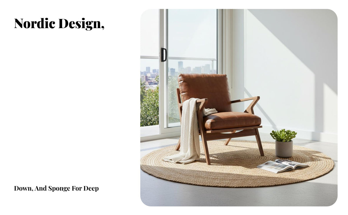 Comfortable Cushion Nordic Design Armchair Versatile Single Sofa Chair Easy Assembly Single Seater Sofa Vintage Look for Homeowners, Design Enthusiasts, Office Professionals, Living Room, Bedroom, Balcony, Study