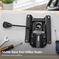 Adjustment Lever Office Chair Mounting Plate Central Opening Seat Bracket Plate Black Metal Tilt Control Mechanism Fits Standard Cylinders