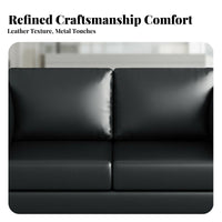 Matte Finish 3-Piece Black Minimalist Couch Set Modern Design 3-Piece Couch and Chair Set Easy to Clean Office Furniture Sturdy Frame for Businesses, Clients, Reception Area, Business Meeting Space, Waiting Room