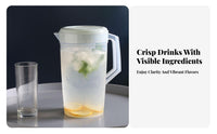 Measurement Markings Large Capacity Cold Water Jug Food-Grade PP Material Plastic Pitcher with Lid Complimentary for Hosts, Kitchen