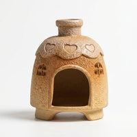 Incense Burner with Chimney, Ceramic Palo Santo Holder, Handcrafted Clay Smudge Pot for Sage Sticks, Wood, Cones, for Meditation, Aromatherapy, Home Decor