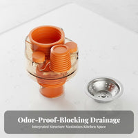 Kitchen Sink Multi-Drain Connector High-Efficiency Drainage Anti-Foul Smell Drain Pipe Adapter Easy Installation Triple Pipe Splitter for Plumbers