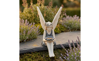Angel Girl Figurine Flower Bowl Garden Angel Statue Yard Decoration Ornamental Home Decor Hand-Cast for Courtyard