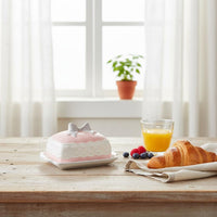 Fuchsia Ceramic Butter Dish Modern Design Ceramic Butter Dish Tableware Creative Design Kitchenware Microwave Safe