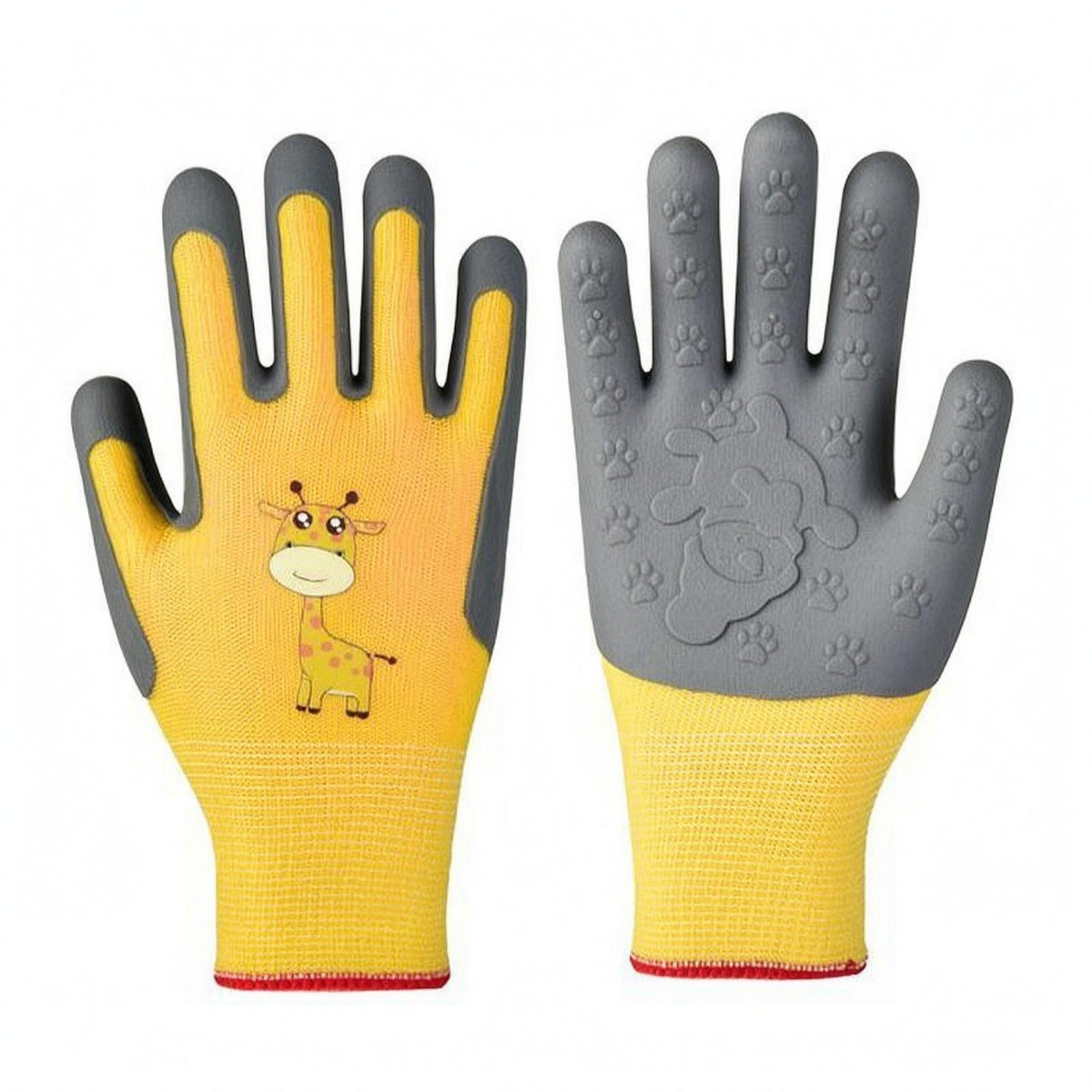 Children's Gardening Gloves Knit Cuff Kids Gardening Gloves Hand Covering Flexible Fingers Washable for Handling Small Animals