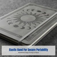 Vintage Notebook, PU Leather Cover with Elastic Band, Multi-Functional, Compact, Personalized Insignia, Academic Design