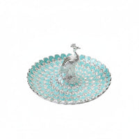 Gilded Peacock Serving Tray Golden Decoration Peacock Fruit Bowl Luxury Look Decorative Snack Tray for Living Room