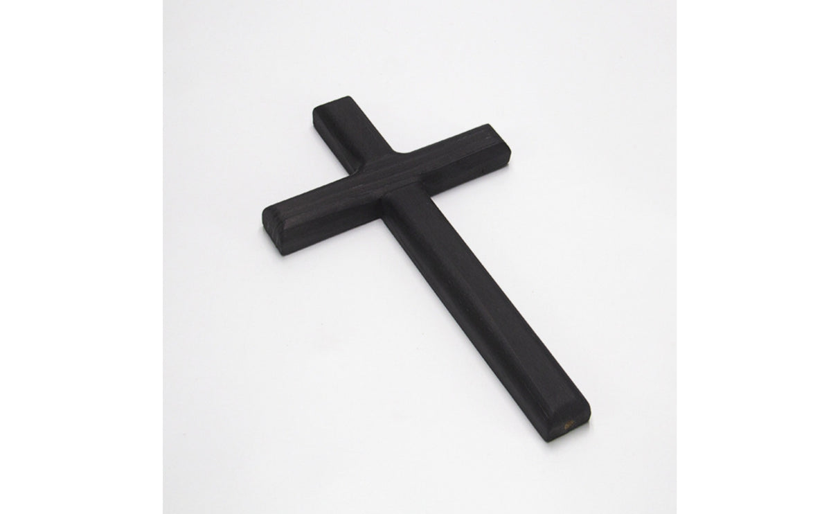 Wooden Standing Cross Soot  Black Ornament Farmhouse Decor for Altar