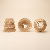 Handmade Retro Lampshade Shell with Woven Straw Cone Design