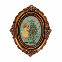 Gold Oval Picture Frame Antique Ornate Picture Frame Embossed Carved Look for Home Decorators, Art Collectors, Living Room, Bedroom, Entryway