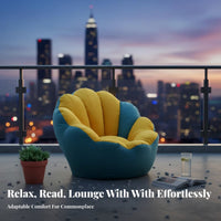 Soft and Comfortable Pumpkin-Shaped Chair Space-Saving Lazy Sofa Wide Seat Floor Lounger No Assembly Required for Students, Toddlers, Bedroom, Living Room, Reading Nook, Playroom