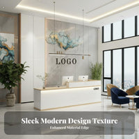 Wide Countertop Marble Pattern Cashier Counter Heavy Duty Company Reception Table Smart Layout Modern Reception Desk Easy Assembly for Receptionists, Business Owners, Retailers, Hotel, Medical Practice, Lobby, Retail Shop
