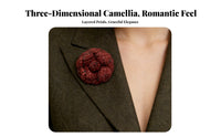Tweed Camellia Brooch Classic Design Camellia Flower Lapel Pin Elegant Handmade Tweed Flower for Bridesmaids, Parents, Formal Events, Parties, Gifting