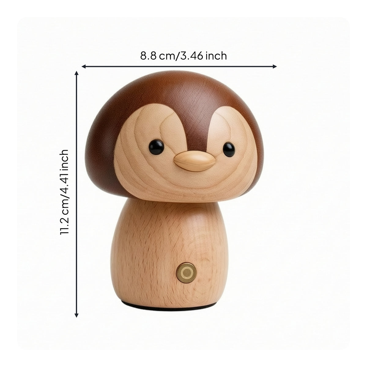 LED Penguin Night Light Compact Penguin Lamp Warm Wooden Night Light Eye-Care for Reading Corner