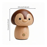 LED Penguin Night Light Compact Penguin Lamp Warm Wooden Night Light Eye-Care for Reading Corner