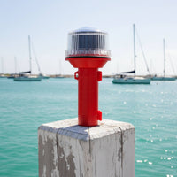 LED Marine Beacon Light High Visibility Solar Powered Boat Light Long Battery Sun-Powered Fishing Net Marker for Boaters, Fishermen, Boating