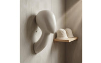 Wall-Mounted Mannequin Head Molded Wall-Attached Mannequin Head Curved Neck