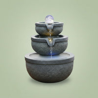 Relaxing Ambiance Feng Shui Desk Fountain Zen Design Desktop Water Fountain Quiet Operation Indoor Waterfall with Crystal Ball for Office, Tea Room, Meditation Space