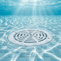 8-Inch Main Drain Cover ABS Plastic Round Pool Drain Cover White Screw-Fixed