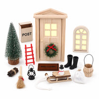 Diy Christmas House Kit Festive Miniature Scene Kit with Snowman Artisanal Miniatures Delicate for Shelf Decor