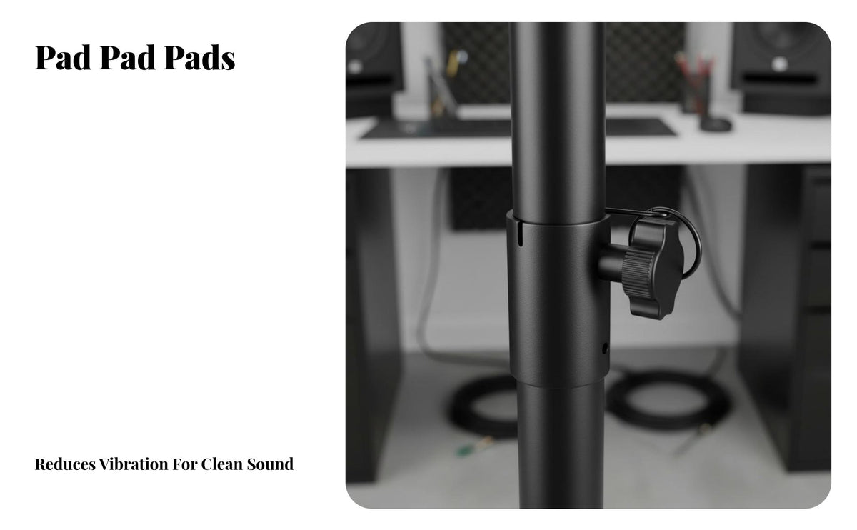 Stable Triangular Base Tripod Speaker Stand Heavy Duty Construction Studio Monitor Stand Vibration Isolation Tripod Speaker Holder Anti-Slip Pads for Music Producers, Audiophiles, Home Theater