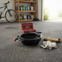 Oil Drain Pan Spill-Resistant Lip Automotive Oil Drain Pan Built-in Pour Spout for Mechanics, DIY Enthusiasts, Auto Repair Shop