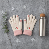 Winter Warm Touchscreen Knitted Gloves for Women & Kids - Thickened Fleece Lined