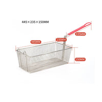 High Temperature Resistant Commercial Fry Basket Easy to Clean Deep Fryer Basket Thickened Frame Frying Tool Comfortable Handle for Chefs, Home Cooks, Restaurants, Food Stalls