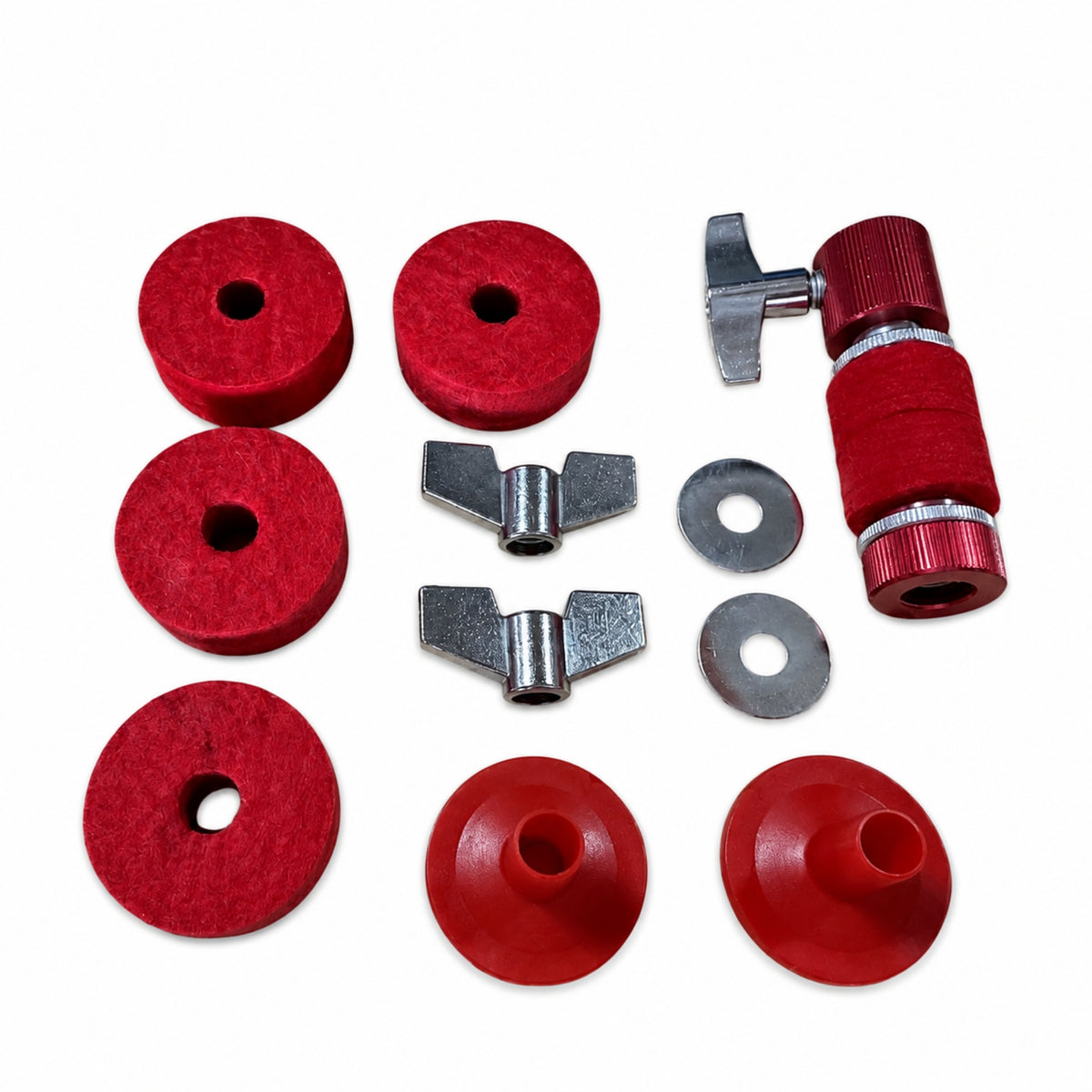 11 Pieces Drum Accessory Kit Vibration-Damping Cymbals Hardware Set Metal Cymbals Felt Pads for Sound StudiosStudio