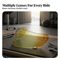Photochromic Motorcycle Helmet Visor Protection Motorcycle Helmet Sun Visor Scratch-Resistant for Road Riding, Daily Commute, Motorsports