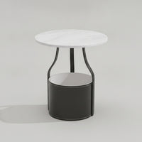 Round Side Table Contemporary Round End Table Compact Furniture for Living Room, Small Apartments, Reading Corners