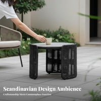 4 Pieces 4-Piece Woven Sofa Set Nordic design Outdoor Furnishing Weather-withstandant Patio Seating for Hotel Owners, Families, Garden, Balcony, Courtyard
