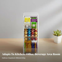 Beverage Packet Holder Transparent Design Divided Packet container Keeps areas Tidy