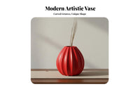 Lightweight Plastic Imitation Ceramic Vase Ideal Gift Modern Minimalist Vase Flower Container for Living Room, Office Desk, Bookshelf