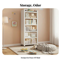 Space-Saving Design Slim Shelving Single Unit Sturdy Construction Bookshelf High Load-Bearing Capacity Bookcase Rust-Proof for Apartment Dwellers, Students, Families, Small Areas, Living Room, Bedroom, Hallway