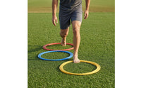 12 Pieces PP Material Football Agility Rings Red Blue Yellow 12 Pack Agility Rings Colored Set Football Training Hoop Indoor Outdoor Use for Sports Practice