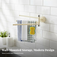 Suction Holder Rag Holder Easy-Mount Installation 3-Bar Rotating Drying Rack Rotate Towel Rack Space-Saving Household Storage